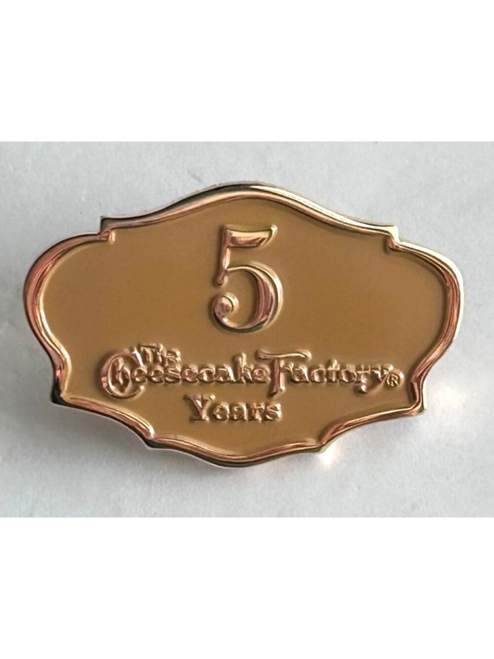 Cheesecake Factory 5-Year Employee Service Pin Gold-Tone Lapel Advertising